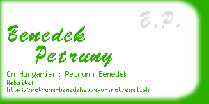 benedek petruny business card